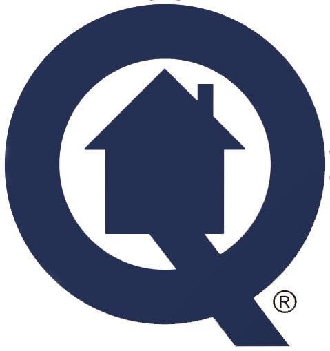 A house logo and icon on a white background